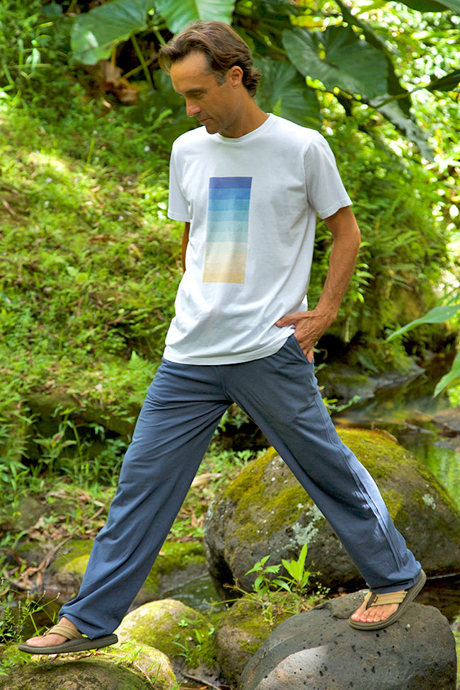 Organic Cotton, tee, tshirt, t-shirt, shortsleeve, short sleeve, s/s, white, men, men's, eco-friendly, low impact dye, made in usa, environmentally friendly, print, horizon, robert siemers, 